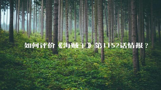 如何评价《海贼王》第1152话情报?